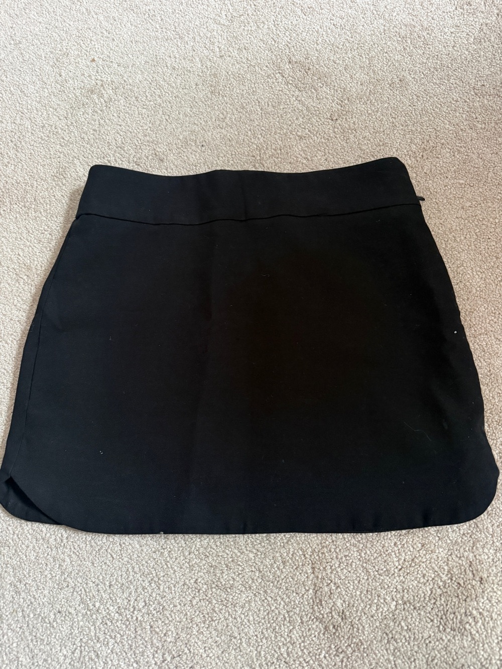 Zara Black Mini Skirt with Subtle Curve Hem